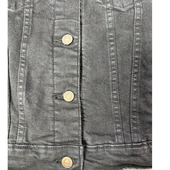 Levi's Women Slim Fit Original Trucker Jeans Jacket Inside Pockets Black sz S - Picture 8 of 12